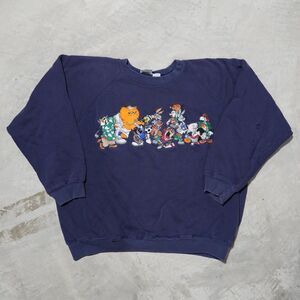 1991 Looney Tunes Golf Sweatshirt Mens L Navy Acme Clothing 1991 Warner Bros